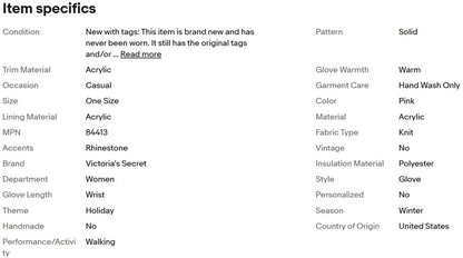 Luvas de pelúcia macia estilo ursinho da Victoria's Secret Pink, cor canela.