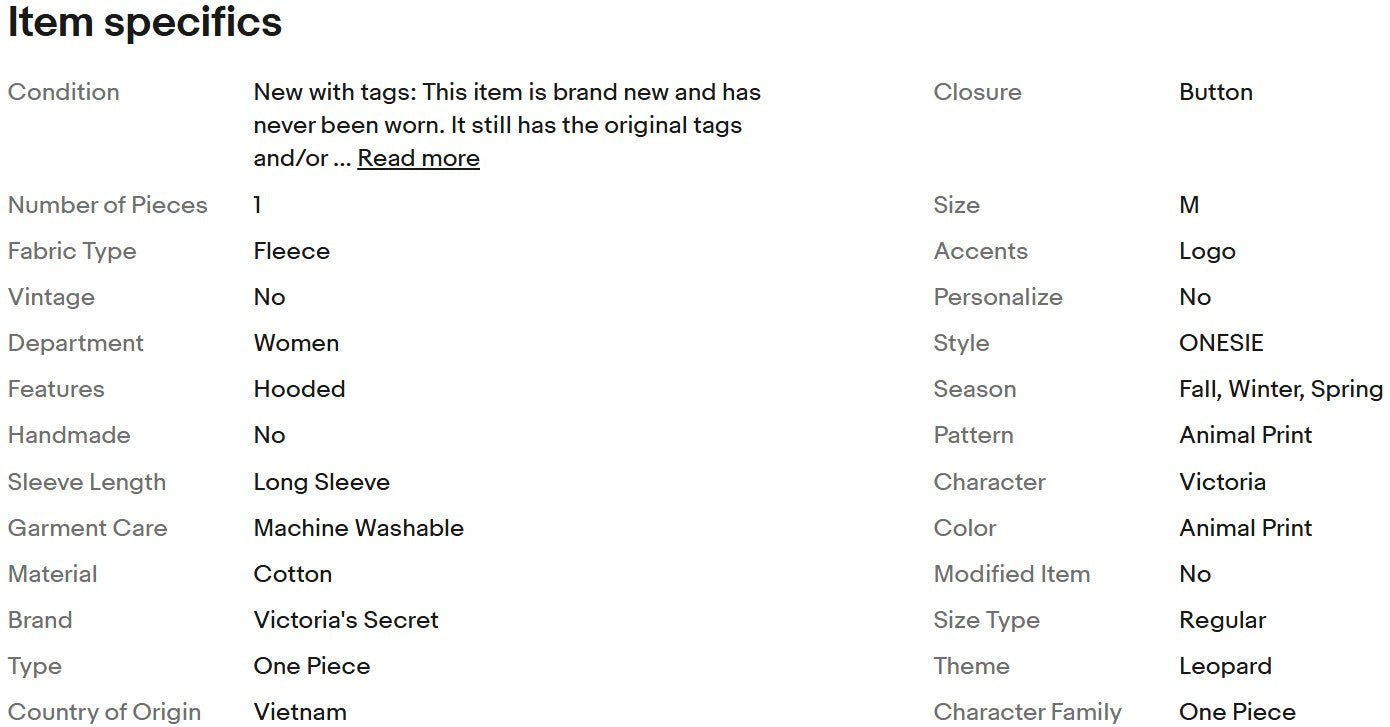 Pijama térmico con capucha Victoria's Secret Pink, estampado de leopardo, de una pieza