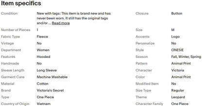 Pijama térmico con capucha Victoria's Secret Pink, estampado de leopardo, de una pieza