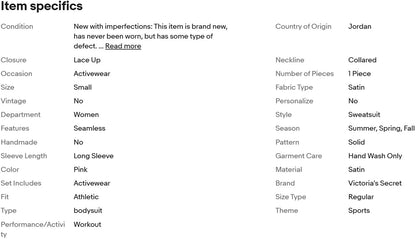 Victoria's Secret PINK Satin Seamless Plunge Workout