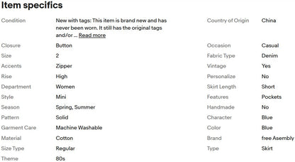 Free Assembly Women's Skirt Mini, Blue Denim