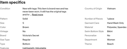 Maiô Victoria's Secret Archives com estampa em macramê, calcinha nova, cor marrom.