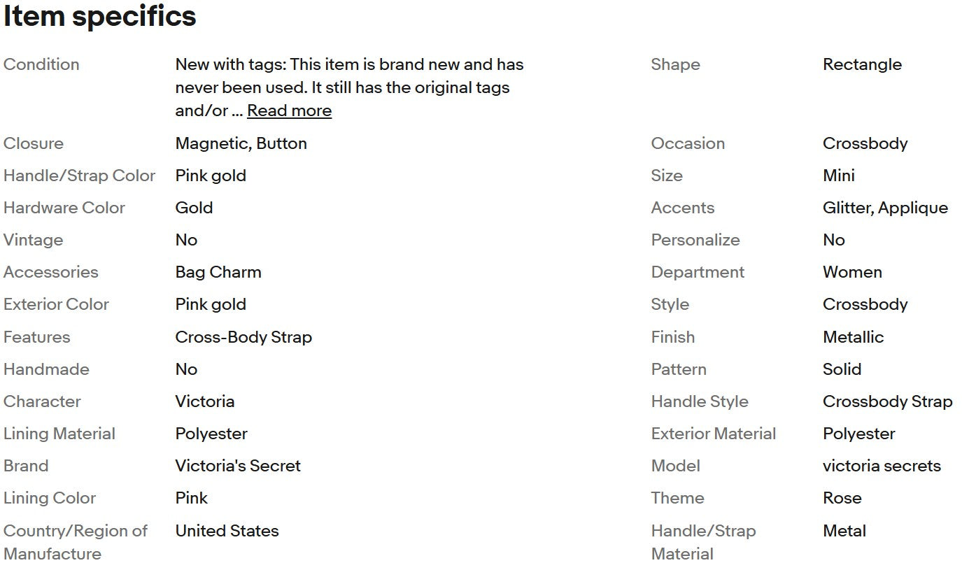 Bolsa transversal mini da Victoria's Secret, cor ouro rosa, fecho magnético.