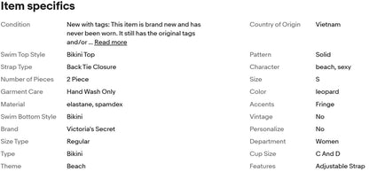 Conjunto de biquíni Victoria's Secret, 2 peças, com detalhes em macramê para natação, alças não inclusas.