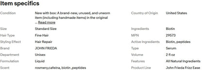 Jhon Frieda Ultra Filter + Sérum para o Couro Cabeludo Fino, com Biotina e Peptídeos