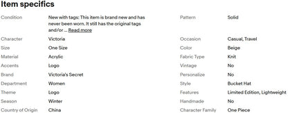 Victoria's Secret pink adult Soft plush teddy bucket hat One size