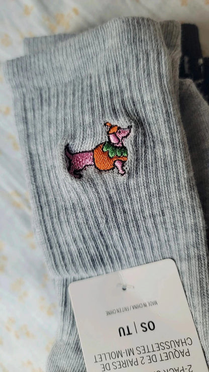 Victoria's Secret Pink Halloween Crew Socks 2pack 2024 Costume Pumplink Dog Webs