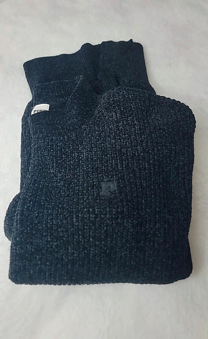 Suéter negro de chenilla extragrande rosa de Victoria's Secret para mujer