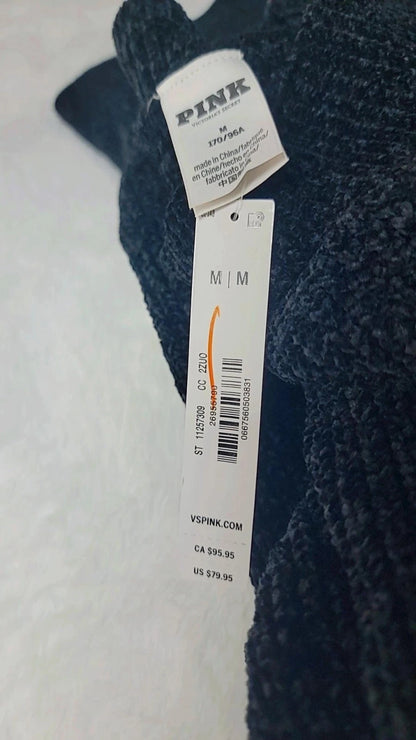 Suéter negro de chenilla extragrande rosa de Victoria's Secret para mujer