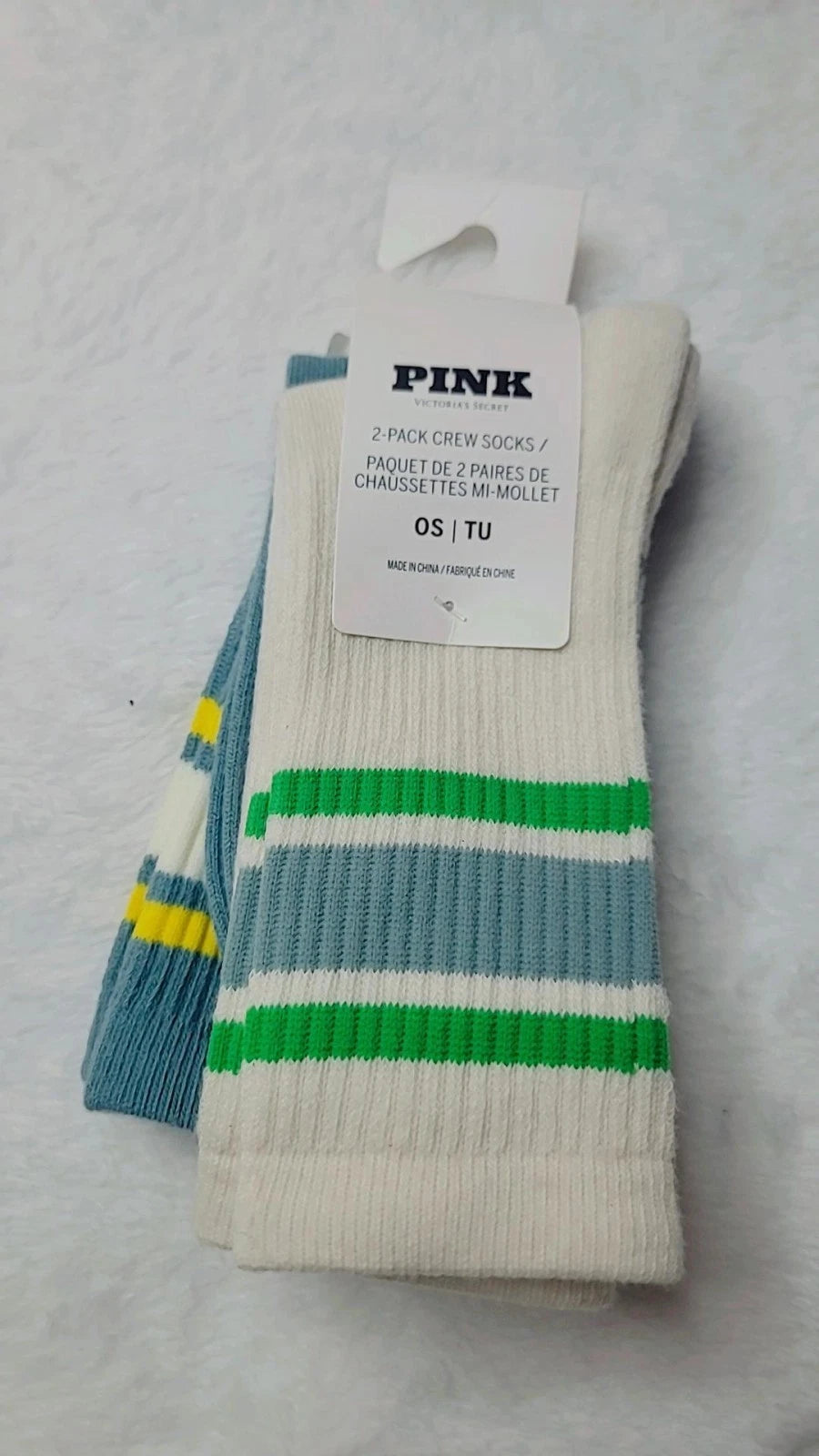Victoria's Secret Pink Two Pairs Socks Classic, One Size