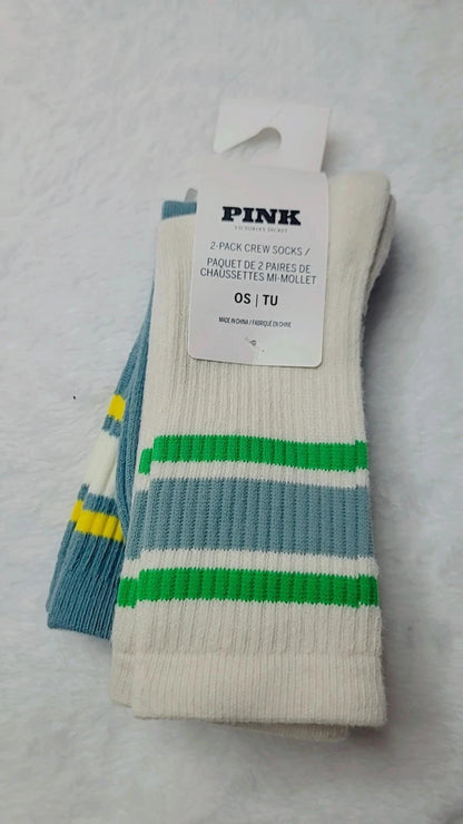Victoria's Secret Pink Two Pairs Socks Classic, One Size