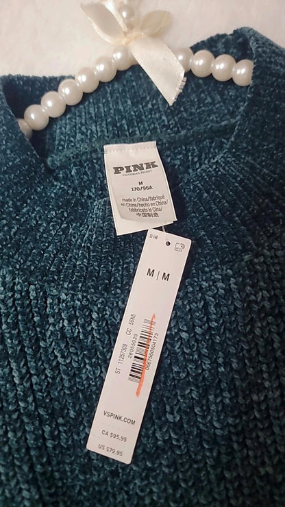 Suéter de punto ancho con cuello redondo estilo universitario de Victoria's Secret Pink