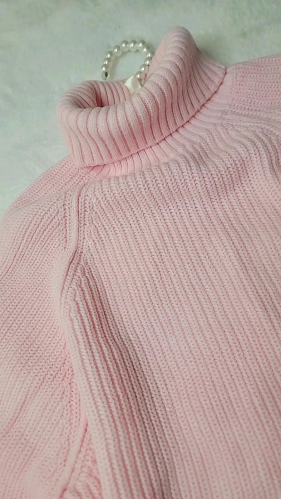 Suéter de cuello alto estilo universitario de punto ancho de Victoria's Secret PINK