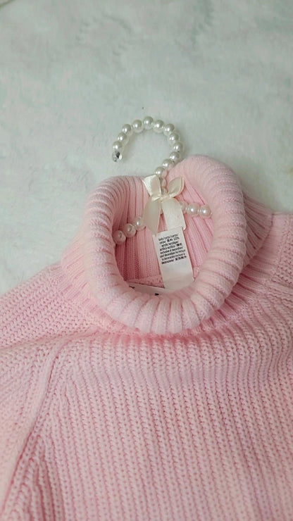 Suéter de cuello alto estilo universitario de punto ancho de Victoria's Secret PINK