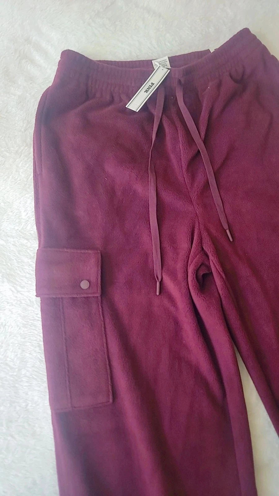Victoria's Secret Pink Polar Fleece Wide Leg Cargo Pants