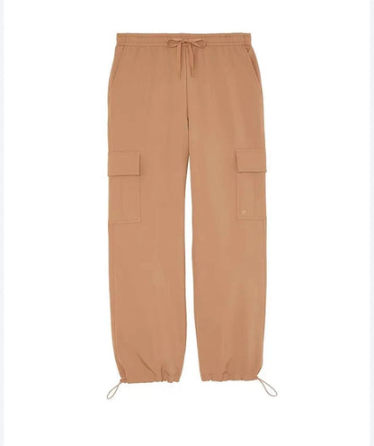 Pantalones cargo de tejido cepillado Victoria's Secret Pink, nuevos con etiqueta, forro color caramelo