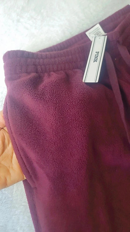 Victoria's Secret Pink Polar Fleece Wide Leg Cargo Pants