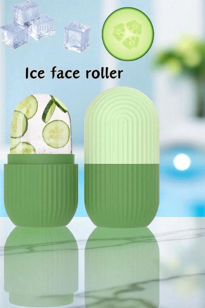 Masajeador de rodillo con cubitos de hielo para rostro, ojos y cuello. Acondiciona y cuida la piel de forma natural.