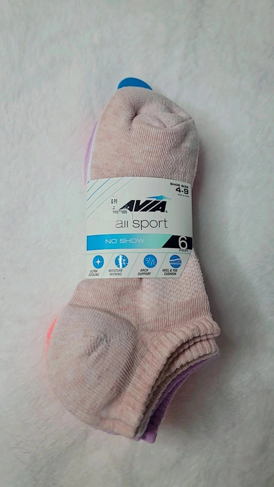 Calcetines Avia Air Sport invisibles, tallas 4-9 para mujer (6 pares)