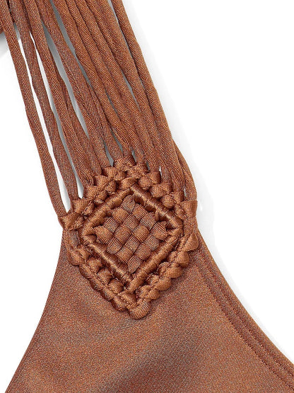 Top de biquíni estilo bralette com franjas em macramê da Victoria's Secret Archives Swin