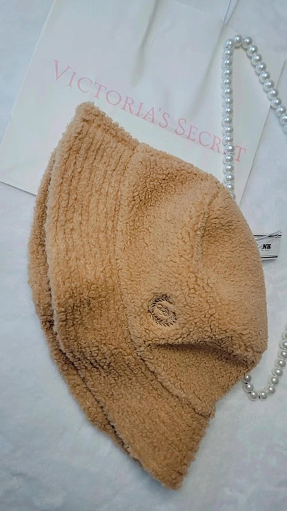 Victoria's Secret pink adult Soft plush teddy bucket hat One size
