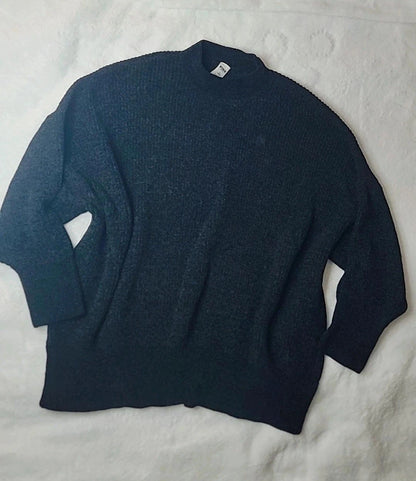 Suéter negro de chenilla extragrande rosa de Victoria's Secret para mujer