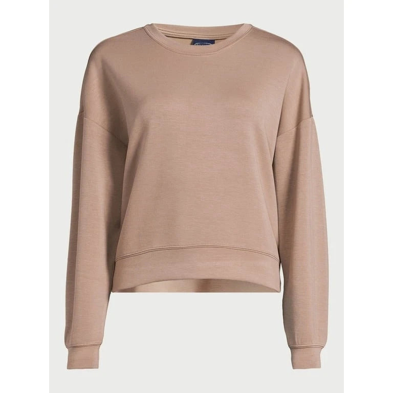 Sudadera corta de punto scuba para mujer Scoop, con mangas caídas