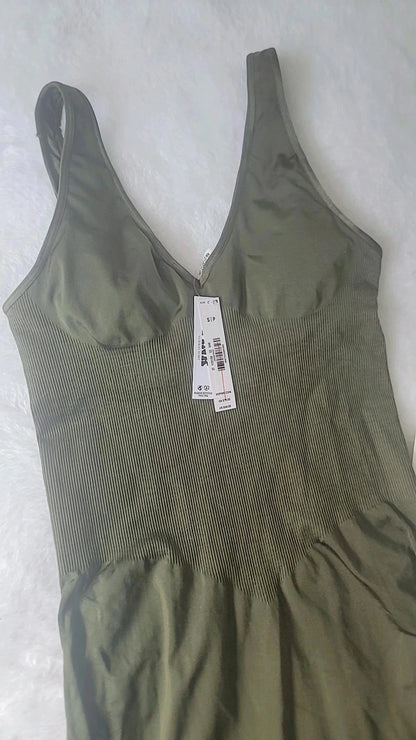 Victoria's Secret PINK, Satin Seamless Plunge Workout, BODYSUIT