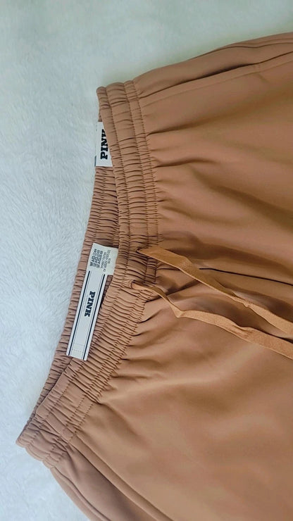 Pantalones cargo de tejido cepillado Victoria's Secret Pink, nuevos con etiqueta, forro color caramelo