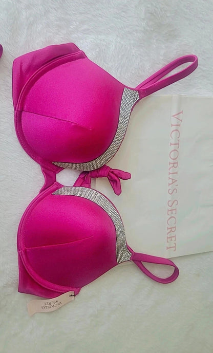 Victoria's Secret Women's Deluxe 2-Piece Shine Swimsuit New, Bottom M, Top 34C