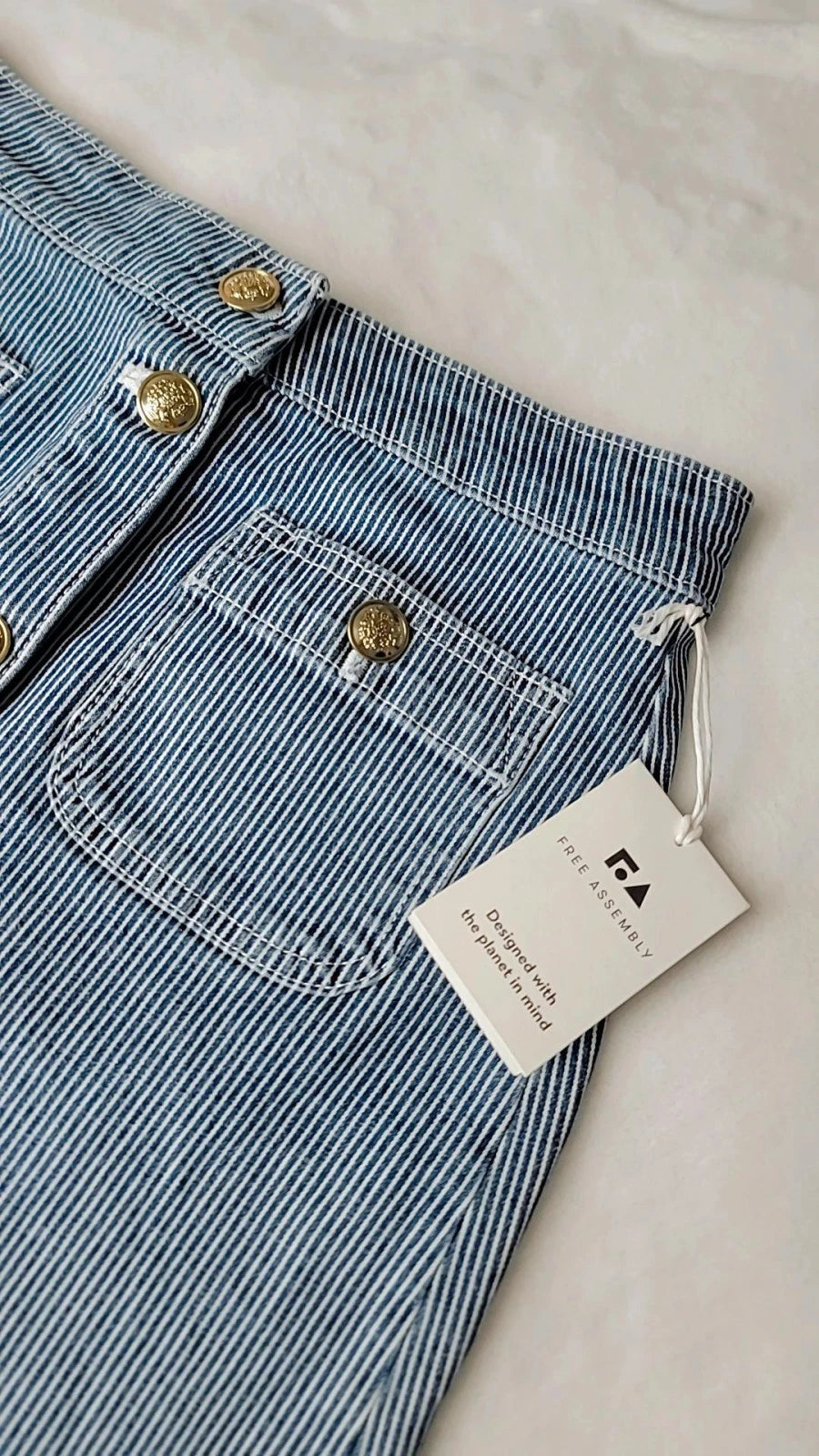 Free Assembly Women's Skirt Mini, Blue Denim