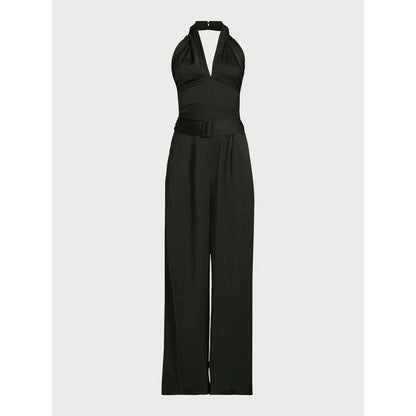 Suéter longo feminino com decote em U, preto