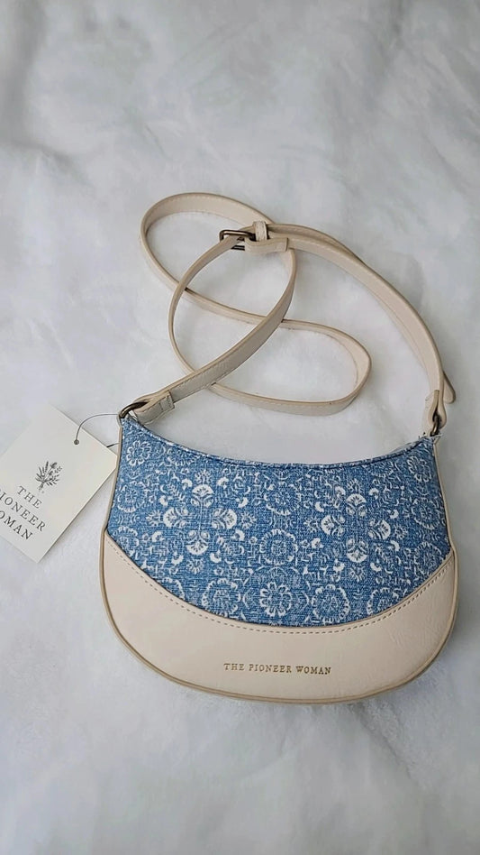 Bolso bandolera vaquero floral de The Pioneer Woman, estilo boho chic