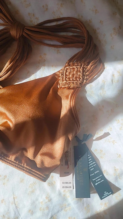 Top de biquíni estilo bralette com franjas em macramê da Victoria's Secret Archives Swin