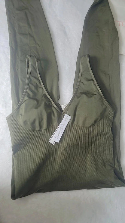 Victoria's Secret PINK, Satin Seamless Plunge Workout, BODYSUIT