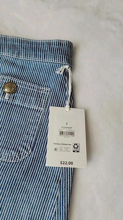 Free Assembly Women's Skirt Mini, Blue Denim