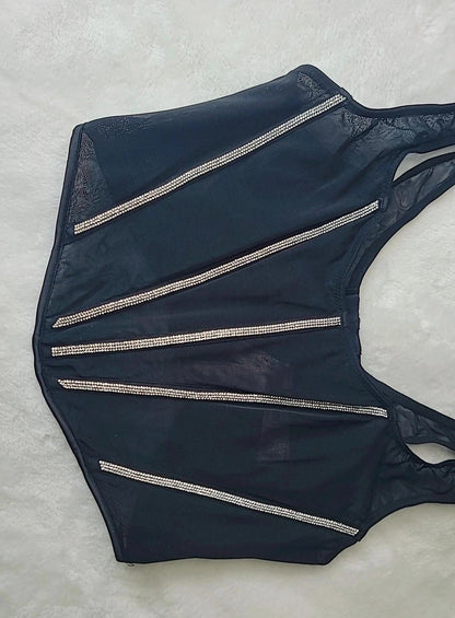 Top corset transparente com glitter da Victoria's Secret