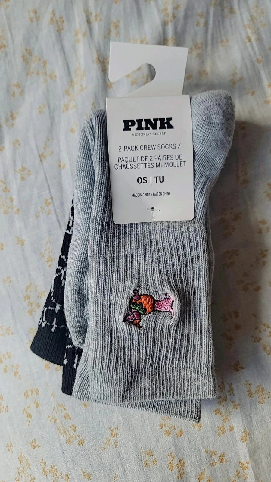 Victoria's Secret Pink Halloween Crew Socks 2pack 2024 Costume Pumplink Dog Webs