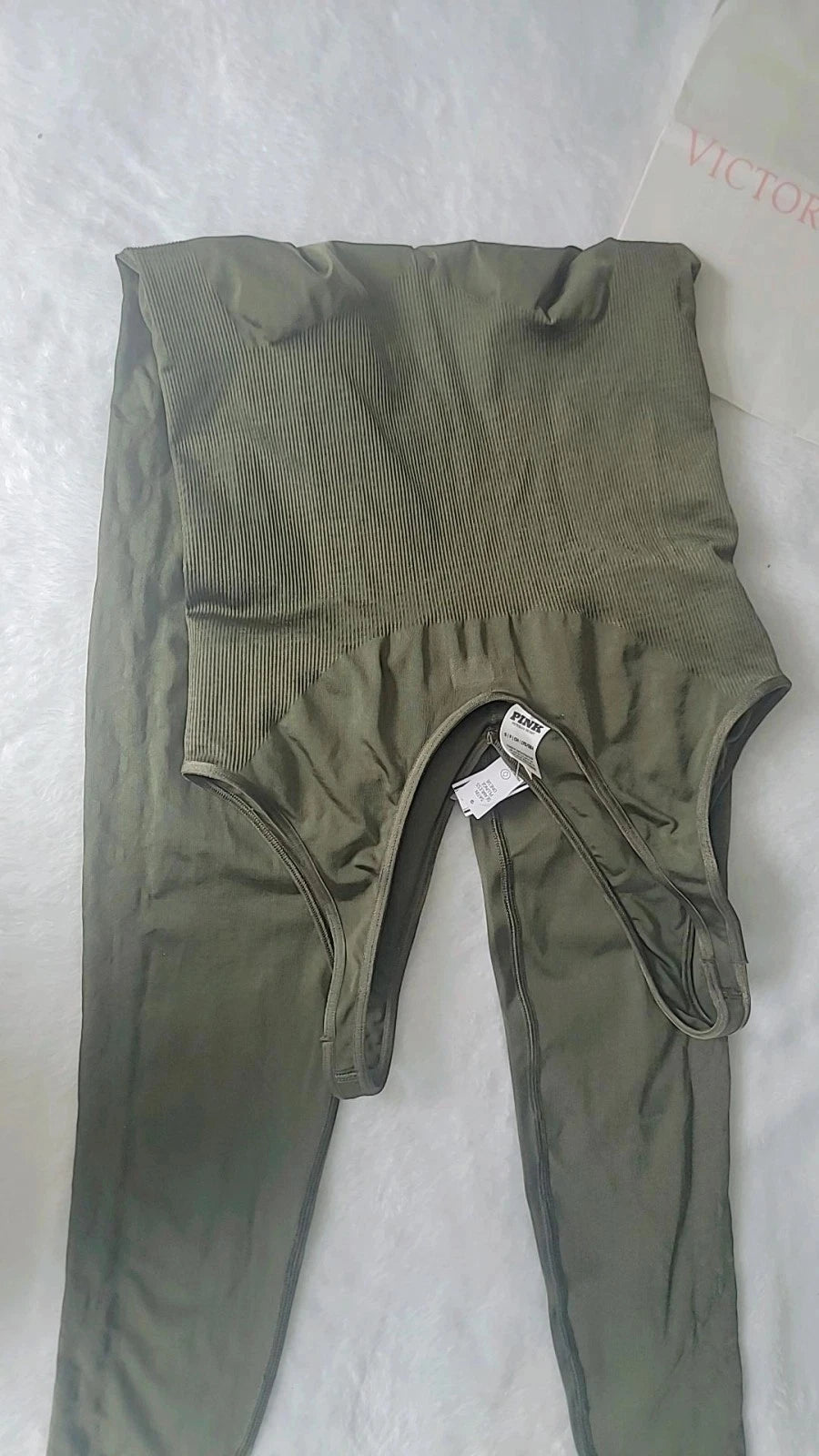 Victoria's Secret PINK, Satin Seamless Plunge Workout, BODYSUIT