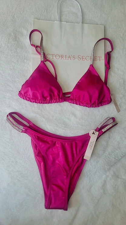 Biquíni feminino Victoria's Secret Very Sexy Shine, top tamanho P, calcinha tamanho M