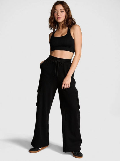 Victoria's Secret Pink Polar Fleece Wide Leg Cargo Pants