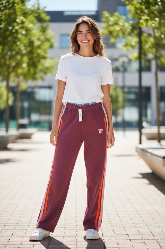 Calça de moletom Victoria's Secret Pink, modelo Ivy Fleece, corte reto e modelagem relaxada.