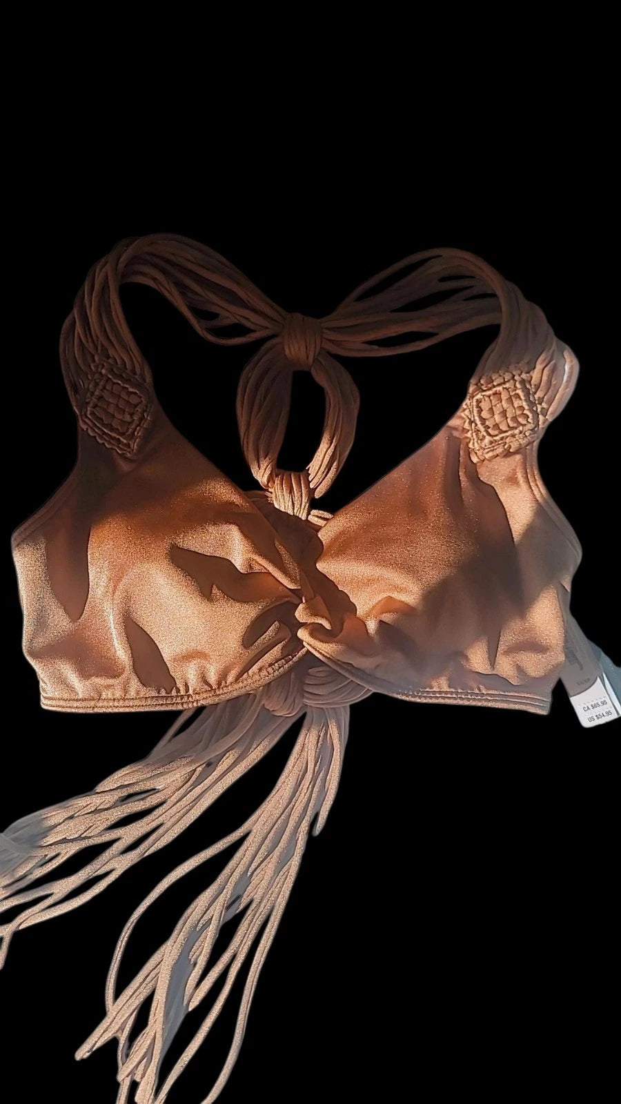 Top de biquíni estilo bralette com franjas em macramê da Victoria's Secret Archives Swin