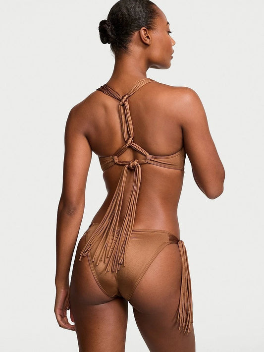 Top de biquíni estilo bralette com franjas em macramê da Victoria's Secret Archives Swin