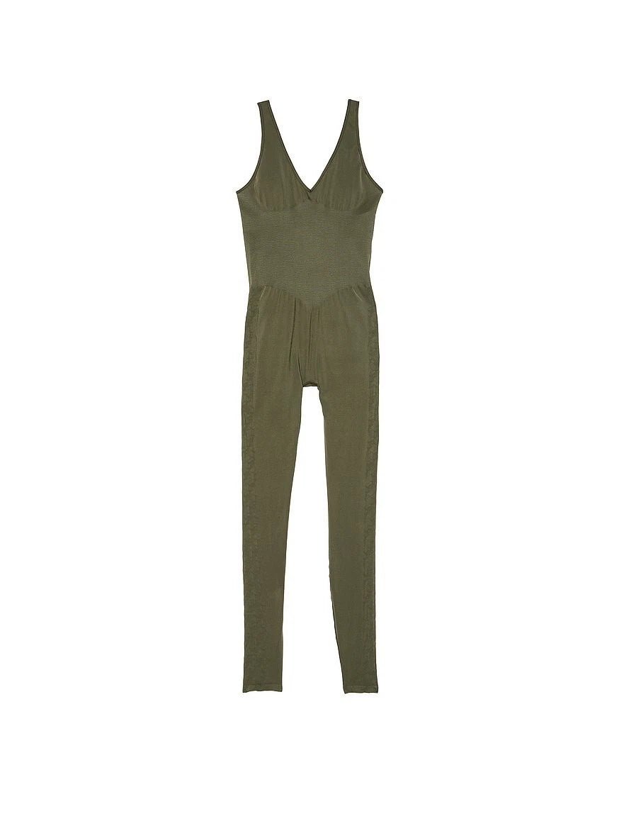 Victoria's Secret PINK, Satin Seamless Plunge Workout, BODYSUIT