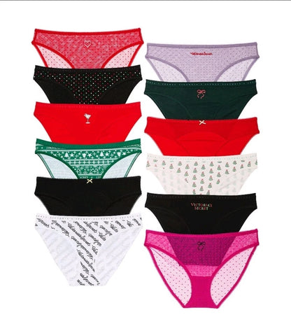 Calendário do Advento da Victoria's Secret com 12 calcinhas, edição limitada. Biquíni.