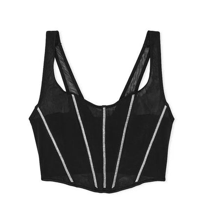 Top corset transparente com glitter da Victoria's Secret
