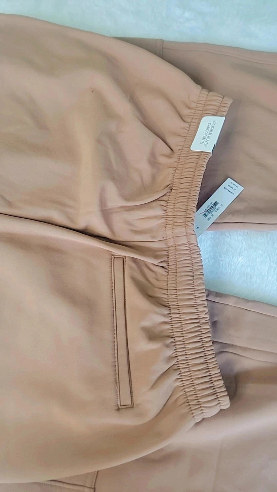 Pantalones cargo de tejido cepillado Victoria's Secret Pink, nuevos con etiqueta, forro color caramelo