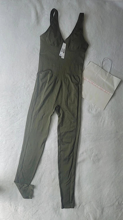 Victoria's Secret PINK, Satin Seamless Plunge Workout, BODYSUIT