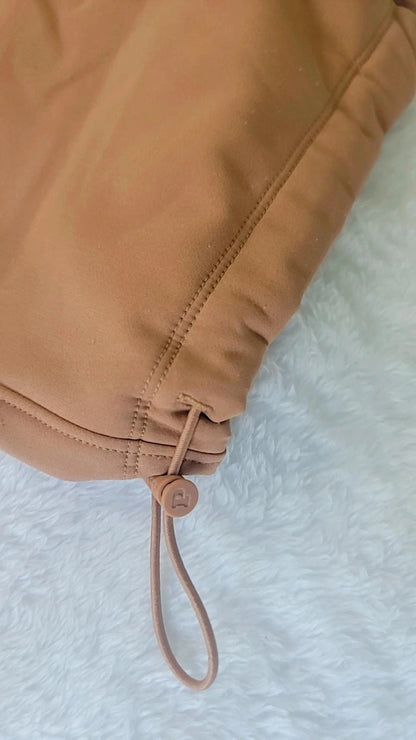 Pantalones cargo de tejido cepillado Victoria's Secret Pink, nuevos con etiqueta, forro color caramelo